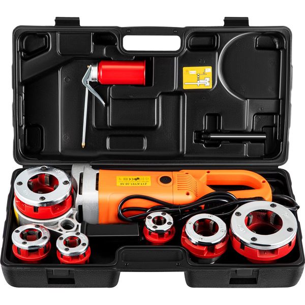 Succebuy Filettatrice Elettrica Per Tubi 2300W Kit Di Azionamento Manuale Per Impieghi Gravosi 220V Filettatrice Portatile Per Tubi Con 6 Strumenti 1/2"-2"""-image