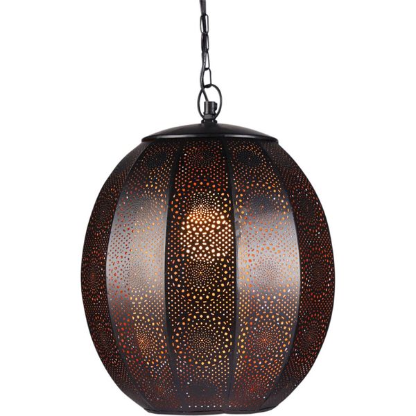 Konoos Nero | Lampada A Sospensione Orientale In Metallo 35Cm-image