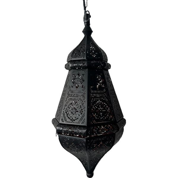 Salma Apparecchio Nero | Lampada A Sospensione Orientale In Metallo 40 Cm-image