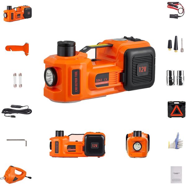 Succebuy Martinetto Idraulico Elettrico Per Auto 5 Tonnellate 12 V Con Pompa Ad Aria Per Avvitatore Ad Impulsi-image