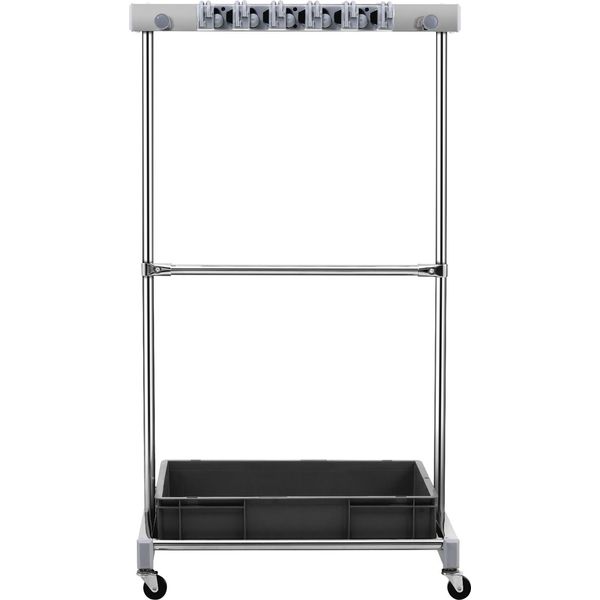 Organizzatore Per Attrezzi Da Giardino Succebuy, 10 Scomparti Con Ganci, Porta Attrezzi Da Giardino A Torre Su Ruote Per Riporre Gli Attrezzi In Garage, Per Attrezzi/Rami/Scope A Manico Lungo, Supporto In Metallo Per Capannoni, Uso Esterno-image
