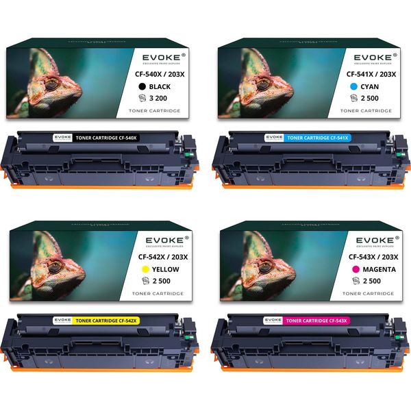 4X Toner Per Hp Canon CF540X CRG054H Cmyk = Nero + Blu + Rosso + Giallo | Sostituzione Per Color Laserjet Pro M254Nw M280Nw M281Fw-image