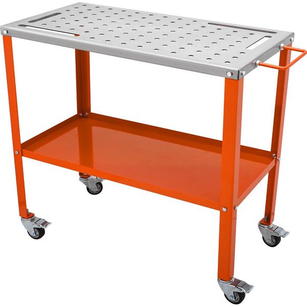 Banco Di Saldatura Mobile 91,4 X 45,7 Cm Banco Di Saldatura 544 Kg Di Portata Banco Di Punzonatura 94 Fori (1,6 Cm) Banco Di Lavoro Banco Di Lavoro Acciaio Al Carbonio-image