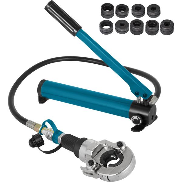 Succebuy 6T Pinze A Crimpare Idrauliche V12-28Mm Th16-32Mm, Pinze A Crimpare Per Tubi A Forma Di V/Th, Testa Rotante A 360° Pinze A Crimpare PE-X Portatili Per Tubi Compositi Pex PE-X Pb, Giallo-image