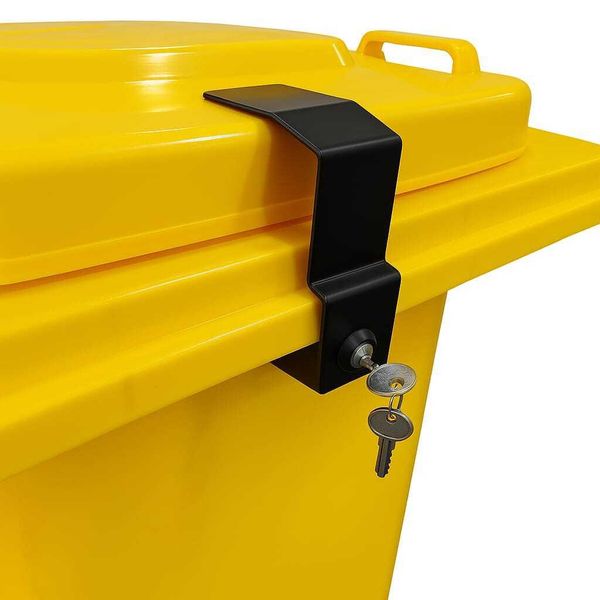Gardivo Serratura Per Bidoni Dei Rifiuti Serratura Per Bidoni Dei Rifiuti E Contenitori Dei Rifiuti Universale Da 60-360 Litri Senza Foratura Metallo Resistente-image