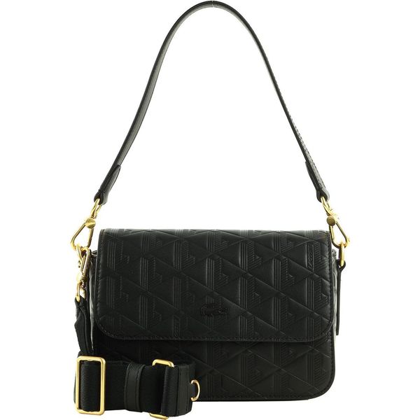Lacoste Pelle Borsa A Tracolla Borsa A Tracolla Maheki Flap Crossover Bag Noir Nero-image