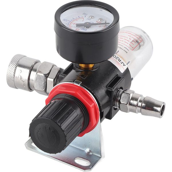 Filtro Regolatore Di Pressione Dell'aria Compressa Da 1/4 Di Pollice Separatore Acqua-Olio Con Supporto Per Manometro AFR2000-image