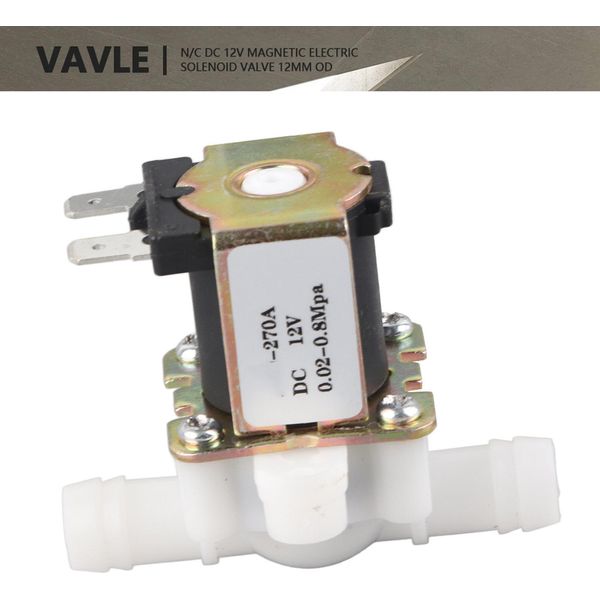 Valvola Elettromagnetica Di Plastica DC12V Od12Mm Normalmente Chiusa Interruttore Di Flusso Di Ingresso Dell'acqua-image