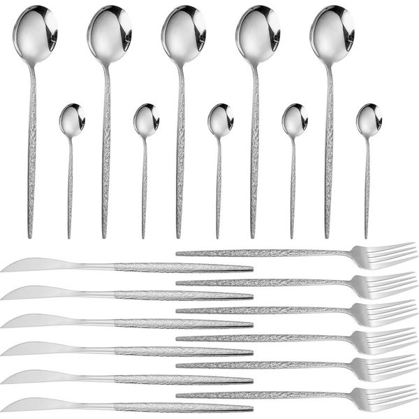 Set Di Posate Da 24 Pezzi Per 4 Persone, Set Di Posate In Acciaio Inox Per Cucina, Ristorante, Lavabili In Lavastoviglie-image