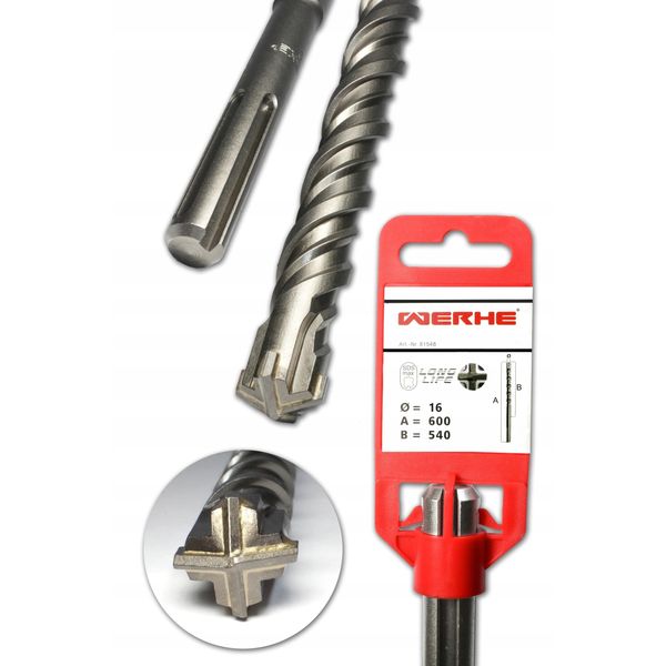 Werhe Trapano A Croce Per Calcestruzzo Sds Max 16X600 Mm-image