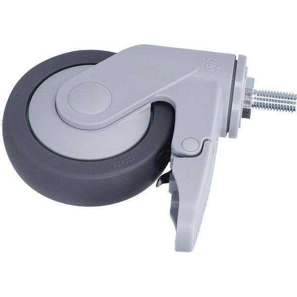 Rotella Da 4 Pollici Con Filettatura M12 Ruota Universale Silenziosa Con Freno Accessori Per Mobili-image