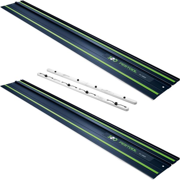 Festool 2X Fs 1400/2 Bl Guida 1400 Mm Blu ( 2X 578246 ) 100Y Anniversary Edition + FSV/2 Pezzo Di Collegamento ( 577039 )-image