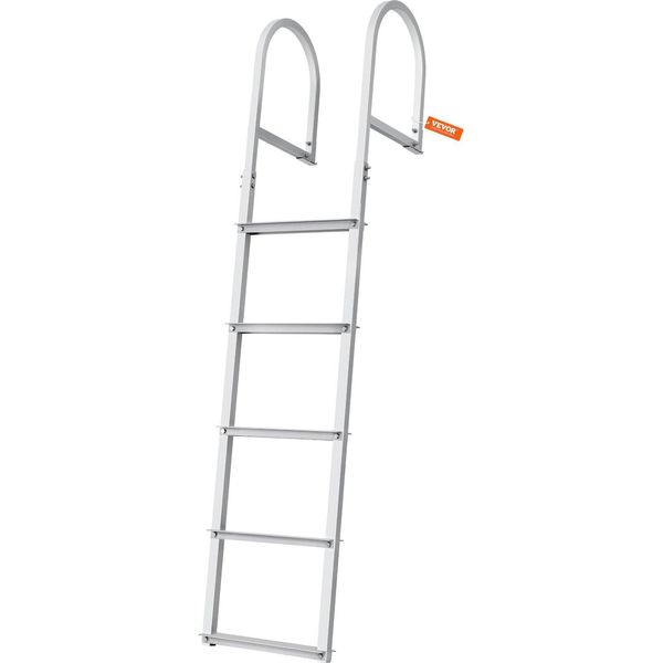 Scaletta 5 Gradini Rimovibili 227 Kg Di Portata, Scaletta Per Imbarcazioni Da Pontone In Lega Di Alluminio Con Gradino Largo 8 Cm E Tappetino In Gomma Antiscivolo, Per Imbarcarsi Su Barche/Laghi/Piscine/Mare-image