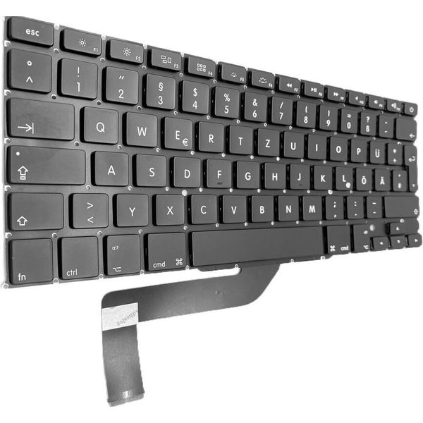 Tedesco - Nero + Tastiera Per Apple Macbook Pro Retina 15" A1398 MC975 MC976"-image