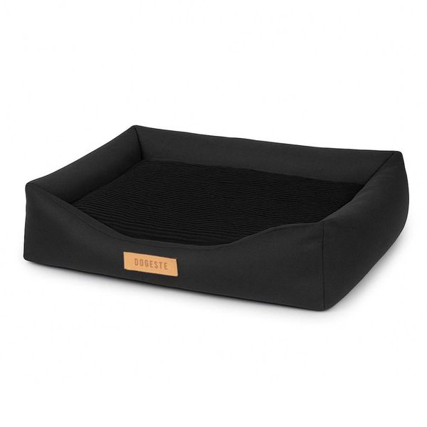 Letto Per Cani Divano Per Cani Ortopedico Lavabile Con Rivestimento Cuscino Per Cani Sfoderabile Cestino Per Cani - Colore Velluto A Coste Nero Tappetino Per Cani Taglia Xxl - 100 X 82 Cm-image
