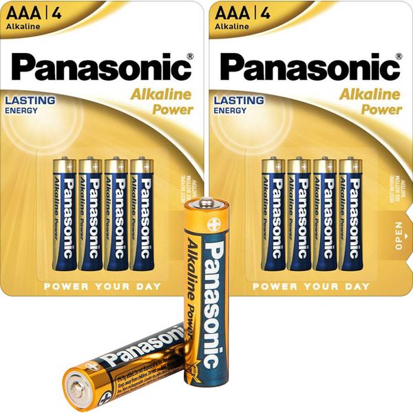Panasonic Alkaline Power Aaa LR03 8 Batterie A Lunga Durata 1 5V-image