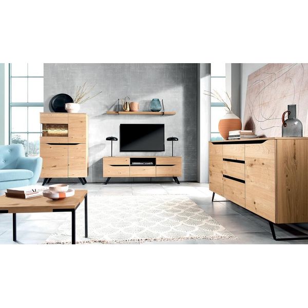 Parete Attrezzata Di Design, Mobili Moderni In Legno, Mobile Basso Per Tv, Set Da Soggiorno 4 Pz-image