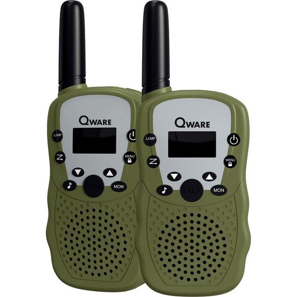 Set Walkie-Talkie Qware - 3 Km Di Portata, 10 Canali E Torcia Verde-image