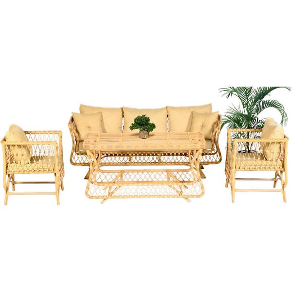 Mobili Da Giardino Set Di Divani Tavolo Poltrona Tavolino Veranda Gruppi Di Sedute Divano 4 Pezzi-image