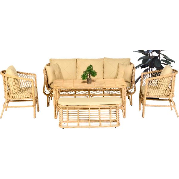 Mobili Da Giardino Set Di Divani Da Salotto Tavolo Da Terrazza Set Di Divani Da Salotto 5 Pezzi Moderno-image