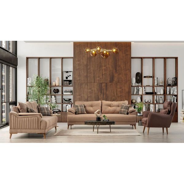 Confortevole Set Di Divani 3+3+1 Divano Da Salotto Accogliente Ed Elegante-image
