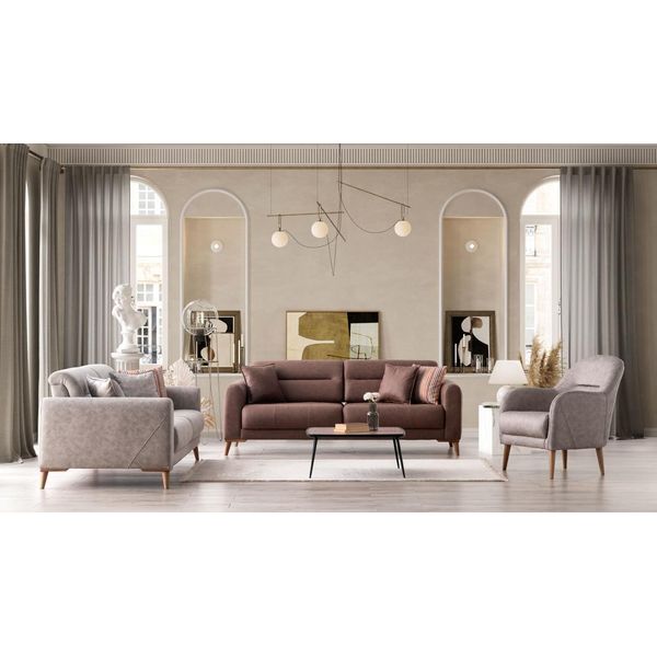 Confortevole Set Di Divani 3+3+1 Elegante Set Da Salotto Di Lusso Di Design-image