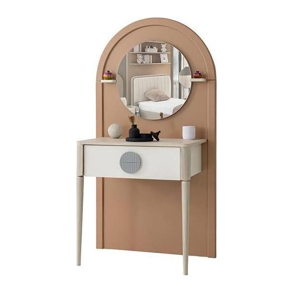 Tavolino Da Toilette Elegante Cassetto A Specchio Design Elegante Arredo Moderno-image