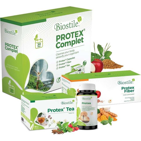 Biostile Protex Complet – Ciclo Di 30 Giorni Con Capsule, Fibre E Tisana-image