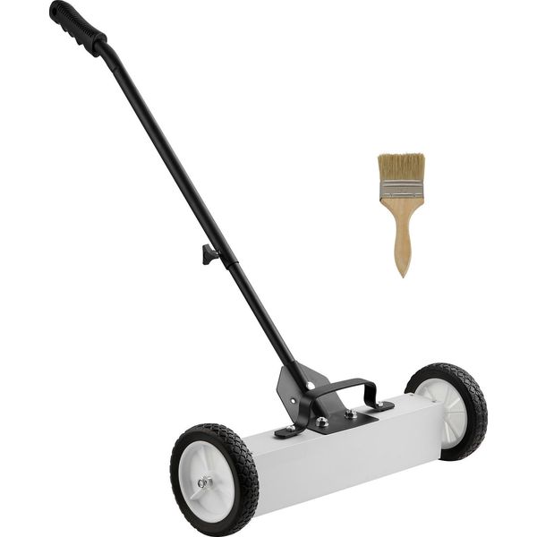 Succebuy Spazzatrice Magnetica Da 18", 45 Lb, Spazzatrice Rotante Per Prato, Vialetto E Cortile - Acciaio Resistente, Rosso"-image