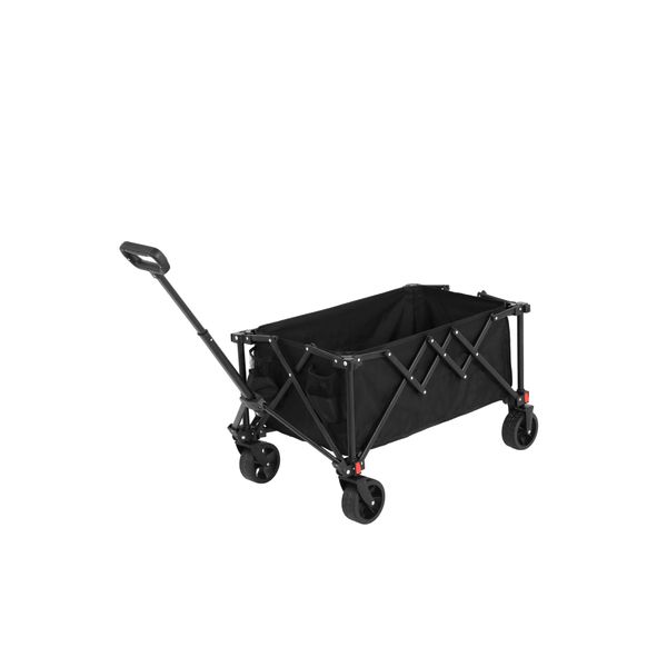 Carrello A Mano Aiorber, 80 L, Pieghevole, Staccabile, Manico Auto-Raddrizzante, Trolley, Per Campeggio, Spiaggia, 76,98X48X45Cm, Nero-image