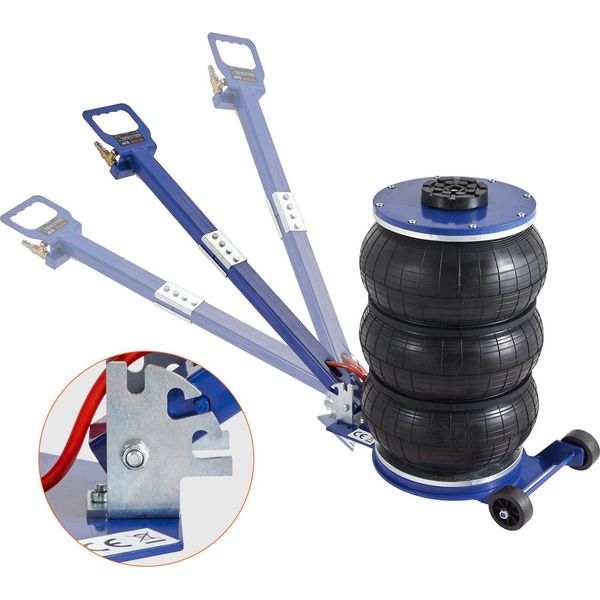 Martinetto Pneumatico Per Auto A Triplo Sacco D'aria 5 T, Martinetto Pneumatico A Triplo Sacco D'aria 140-470 Mm Di Altezza Di Sollevamento, Martinetto Pneumatico A 5 Minuti Di Sollevamento Martinetto Per Auto Martinetto Per Auto Regolabile Rosso-image