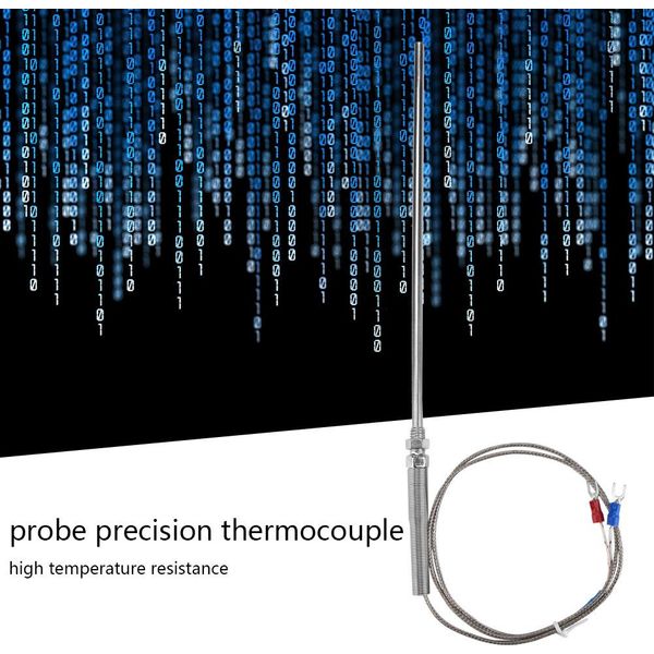 Filettatura M8 Tipo K Termocoppia 200 Mm Sonda Sensore Di Temperatura Filo 0-400�� (1 M)-image
