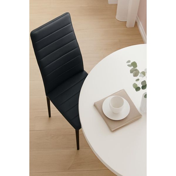 Ekspand | Sedia Da Pranzo LR-1494 - Set Di 4 - Nero - Ergonomica E Moderna - Imbottitura Di Alta Qualità-image