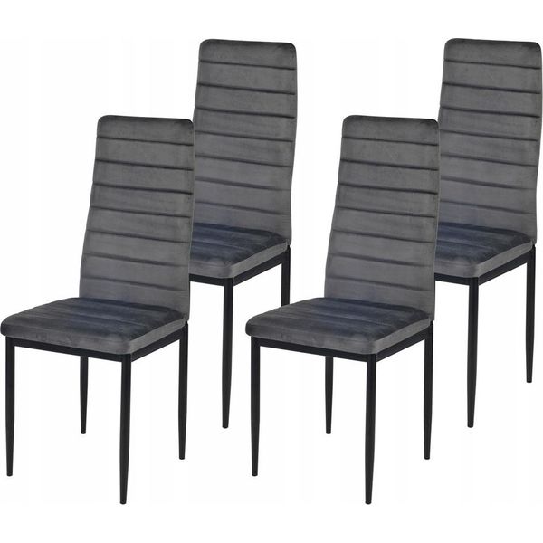 Ekspand | Sedie Da Sala Da Pranzo LR-1494 - Set Di 4 - Grigio Scuro - Ergonomiche - Design Moderno-image