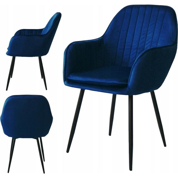 Ekspand | Sedia Da Pranzo Queen - 85 Cm - Blu - Velluto Di Alta Qualità - Design Moderno - Confortevole-image