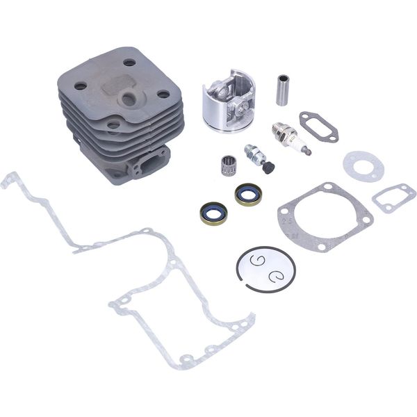 Kit Pistone Cilindro Motosega - Valvola Ausiliaria - Candela 52 Mm Per Husqvarna 61 268 272 272XP-image