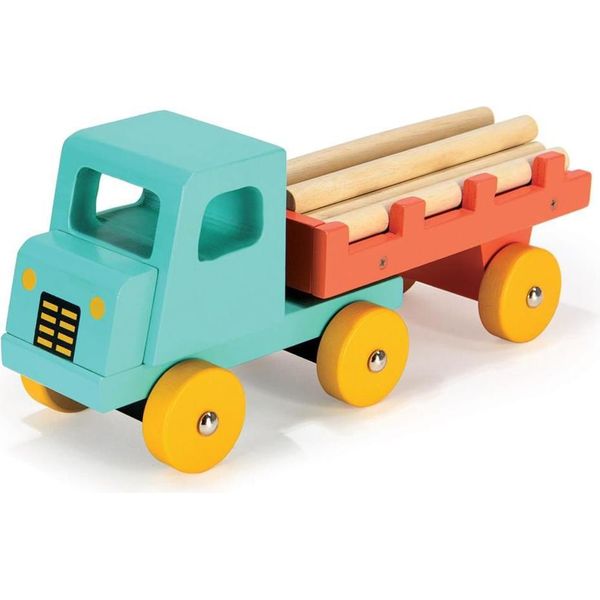 Carrello Giocattolo In Legno Mentari Verde-Blu - Giocattolo Educativo In Legno-image