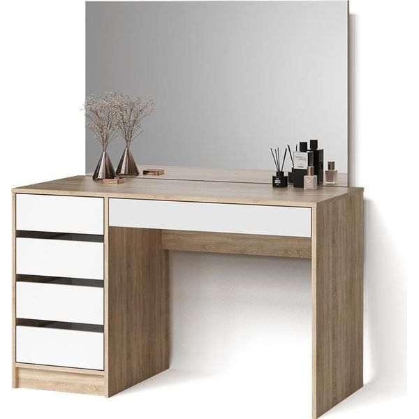 Livinity Tavolo Da Toeletta Imola, 120 Cm, Bianco/Sonoma/Sonoma-image