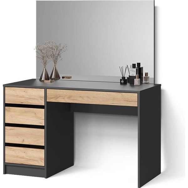 Livinity Tavolo Da Trucco Imola, 120 Cm, Antracite/Quercia Dorata-image