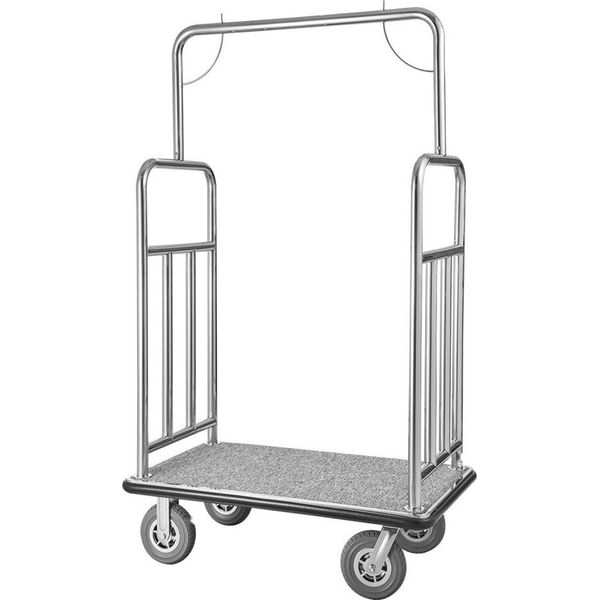 Carrello Portabagagli Per Hotel 544Kg - Carrello Portabagagli Per Hotel - Carrello Portabagagli 108X64X180Cm - Trasporto Bagagli Per Hotel-image