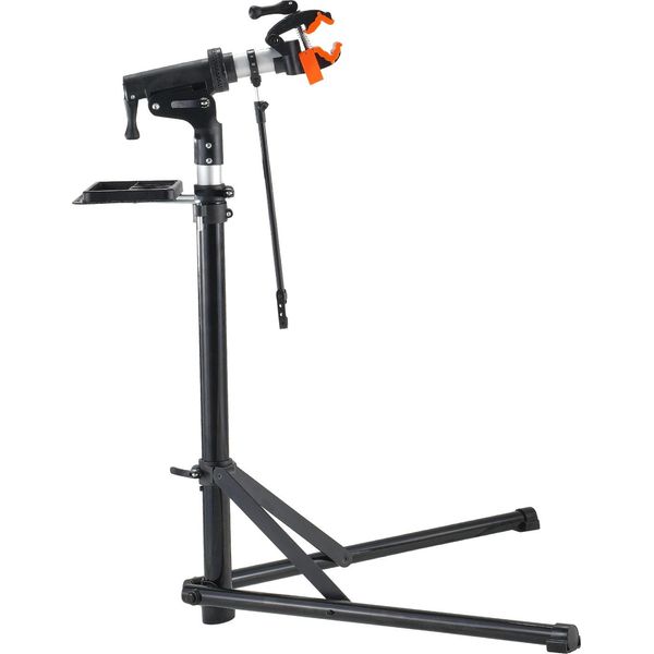 Succebuy Cavalletto In Alluminio Per Riparazioni Di Biciclette, Regolabile In Altezza, Con Vassoio Magnetico Per Gli Attrezzi E Braccio Telescopico, Cavalletto Pieghevole Per Biciclette Da Usare A Casa E In Officina-image