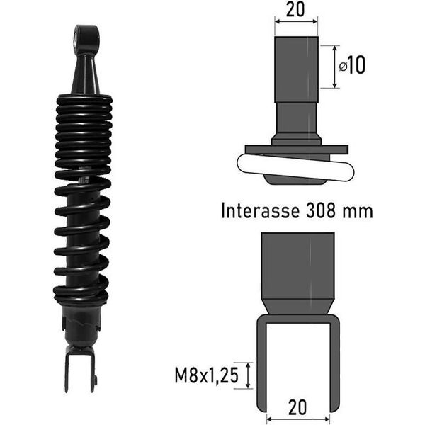 Ammortizzatore Posteriore Bcr Honda Sh 125/150Cc Taglia Unica-image