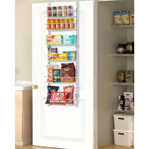 Organizzatore Per Dispensa A Parete - Portaspezie A 6 Livelli In Bianco Per La Cucina-image
