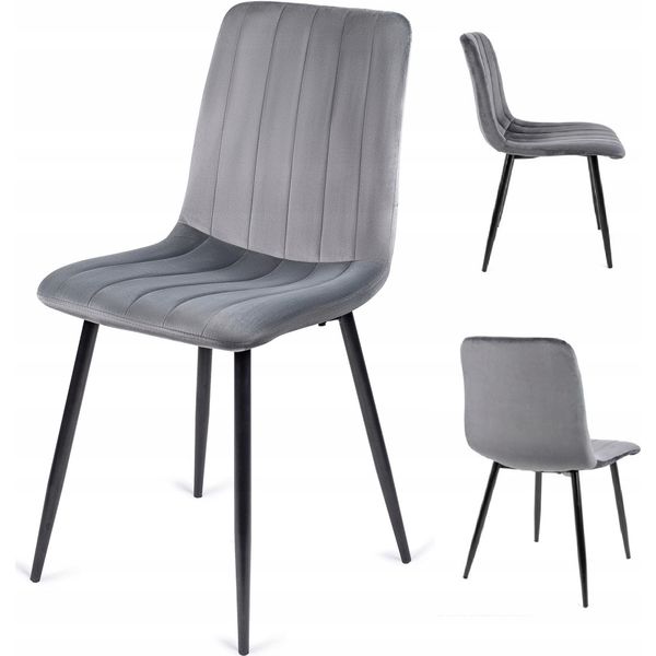 Ekspand | Sedia Da Pranzo LR-2023 - Grigio Chiaro - Velluto Di Alta Qualità - Design Moderno - Confortevole - Sedia-image