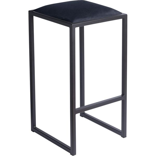 Ferro Sgabello Da Bar 64 Cm Nero - Sgabello Da Bar Moderno In Metallo Senza Schienale In Stile Loft Con Seduta Imbottita-image