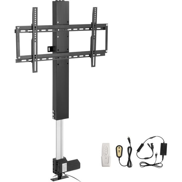 Succebuy Sollevatore Tv Motorizzato, Lunghezza Corsa 20 Pollici, Supporto Tv Motorizzato Per Tv Da 28-32 Pollici, Altezza Regolabile Con Telecomando, Portata 132 Libbre, Telecomando Wireless, Nero-image