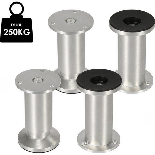 Aopunly Set Di 4 Gambe Per Mobili Set Di Gambe Per Tavoli Gambe Per Divani Gambe Per Letti Gambe Per Divani Gambe Per Armadi Gambe Per Mobili Alluminio 4X150Mm-image