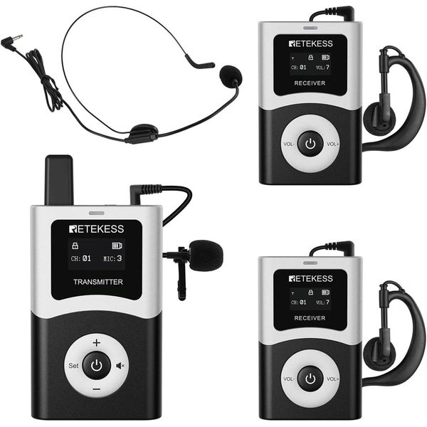Retekess T130U (T130 4Rd) Sistema Di Guida Turistica, Cuffie Per Guida Turistica, Audioguida, Trasmissione Digitale Con Qualità Audio Ad Alta Risoluzione-image