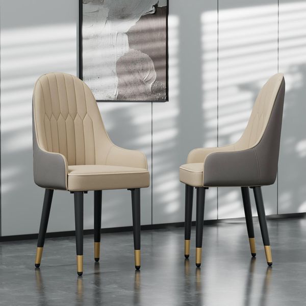 Wisfor Set Di 2 Sedie Da Pranzo In Pelle E Metallo Con Braccioli Sedie Da Tavolo Ergonomiche Con Imbottitura Sedie Da Cucina Fino A 150 Kg Sedie Da Ristorazione-image