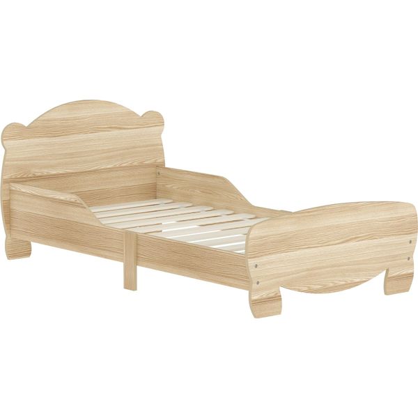 Aiyaplay Letto Per Bambini 143,5 X 80 Cm Letto Casa In Legno Massiccio Letto Per Ragazzi Con Protezione Anticaduta, Letto Gioco Fino A 80 Kg Di Portata Letto Singolo Con Design A Orsetto Per La Camera Dei Bambini Legno Naturale-image